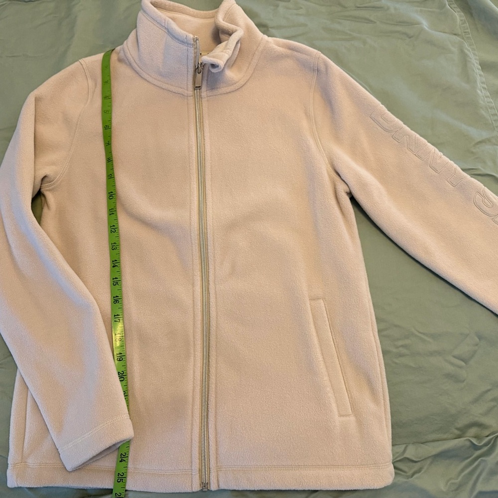 DKNY Cream Full-Zip Fleece Jacket